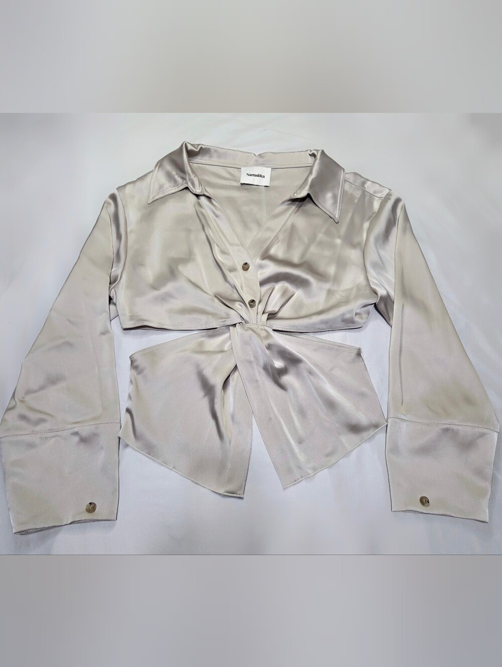 Nanushka Ivory/Cream Rasha Satin Top
